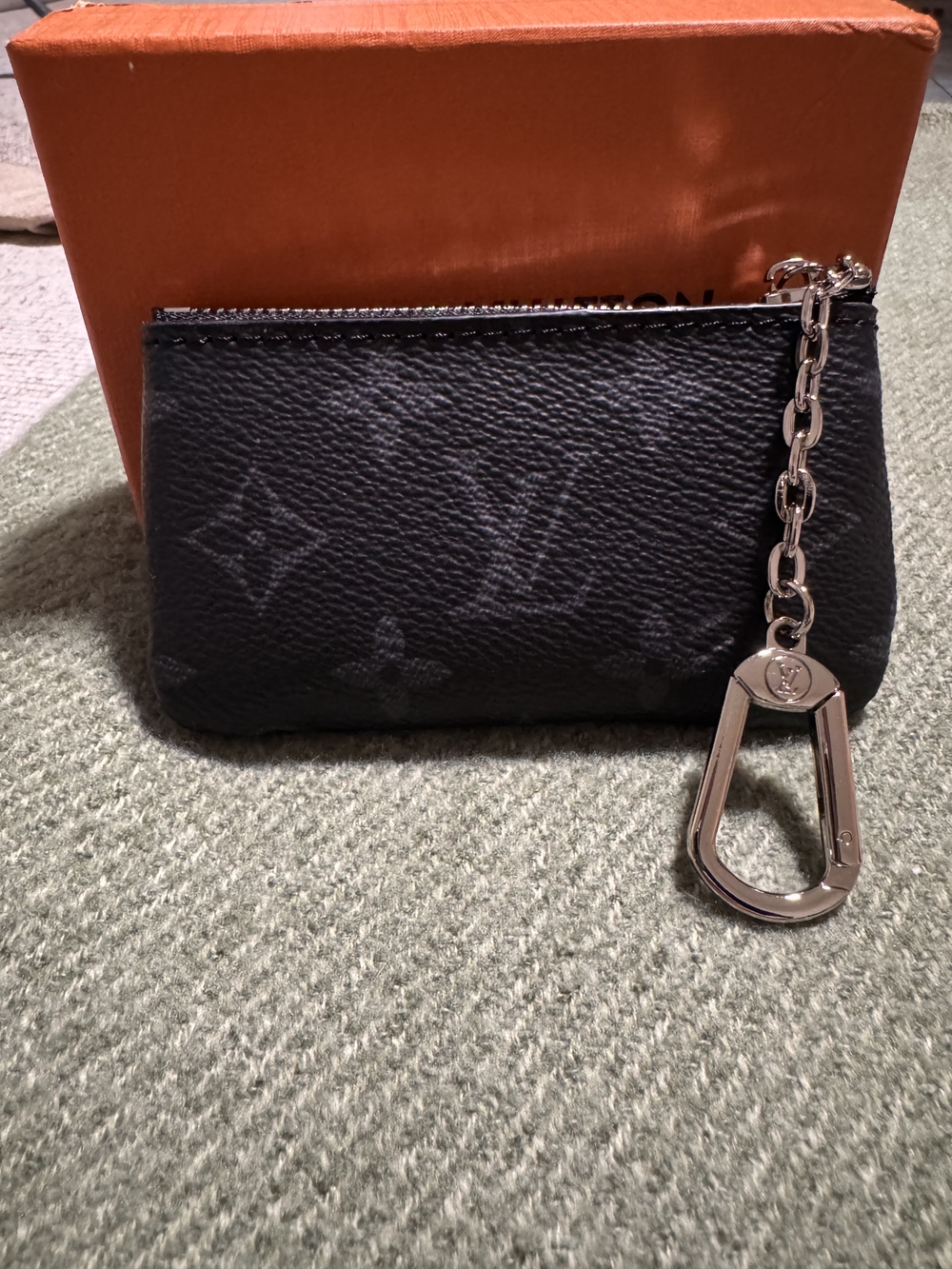 Louis Vuitton Monogram Eclipse Key Pouch — Black & Gray - Picture 3 of 5
